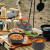 ACAGALA Camping Cookware Mess Kit Aluminum Alloy Pot Pan Steaming Tray and Water Kettle with Pot Cover view 2