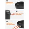 ACAGALA Camping Cookware Mess Kit Aluminum Alloy Pot Pan Steaming Tray and Water Kettle with Pot Cover view 3