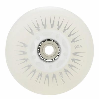 MYTVQRVK Roller Skate Wheels 80mm 90A Inline Roller Skate Wheels 4/2pcs Sliding Skating Flashing Wheel Rollers Durable Luminous Replacement(2PCS 01 white)
