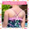 Angel season Toddler Girls Swimsuits 2-3 Kids Bathing Suit Girl One Piece for Little with Upf50+ Cute Ruffle Summer Swimming Suit Swimwear for Girls Quick Dry for Beach Sport Crossback Pink Leaf view 4