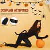 Fomiyes Halloween Cat Tail Fur Long Tails Neko Costume Prop Plush Cat Set for Halloween Party Fancy Dress up Accessories (Black view 3