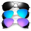 Joopin 3 Pack Polarized Aviation Sunglasses for Women Men, Blue Sun Glasses UV Protection, Mirrored Purple Sunnies, Large Black Shades view 1