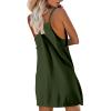 Womens Athletic Sleeveless Mini Dress with Built-in Shorts Spaghetti Straps Sundress Short Tennis Dress with Pockets view 2