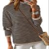 Dokotoo Womens Sweaters Fall Long Sleeve Turtleneck Sweater Casual Khaki Stripe Lightweight Knit Pullover Sweaters for Women Fashion 2026 Jumpers Tops Small view 2