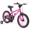 BABY JOY Kids Bike, 16 Inch Sport Bicycle for 4-7 Years Old w/Adjustable Saddle, Fully Enclosed Chain Guard, Training Wheels, Reflectors, Handbrake & Coaster Brake, Girls Boys Bike (Outer Space, Pink) view 1