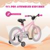 BABY JOY Kids Bike, 16 Inch Sport Bicycle for 4-7 Years Old w/Adjustable Saddle, Fully Enclosed Chain Guard, Training Wheels, Reflectors, Handbrake & Coaster Brake, Girls Boys Bike (Outer Space, Pink) view 4