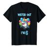 6th Birthday Shirt Funny Shark Watch Out I'm 6 Years Old T-Shirt view 1