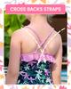 Angel season Girls Swimsuits Kids Bathing Suit Girl One Piece for Little with UPF 50+ Cute Ruffle Summer Swimming Suit Swimwear for Girls Quick Dry for Beach Sport Crossback Size 7 Pink Leaf view 4