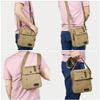 CAAORDKSO Small Canvas Messenger Bag Chest Bag Travel Bag, Mini Crossbody Bag Shoulder Bag for Men Women Multi Pocket Purses (Khaki) view 2