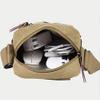 CAAORDKSO Small Canvas Messenger Bag Chest Bag Travel Bag, Mini Crossbody Bag Shoulder Bag for Men Women Multi Pocket Purses (Khaki) view 4