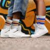 Cuffbow 12 Pairs Striped Crew Socks Women's Retro Sport Calf Stripe Pattern Athletic Socks Cotton Unisex Multicolor for Man Woman view 3