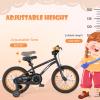 BABY JOY Kids Bike, 16 Inch Sport Bicycle for 4-7 Years Old w/Adjustable Seat, Fully Enclosed Chain Guard, Training Wheels, Reflectors, Handbrake & Coaster Brake, Girls Boys Bike (Outer Space, Black) view 2