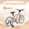 BABY JOY Kids Bike, 16 Inch Sport Bicycle for 4-7 Years Old w/Adjustable Seat, Fully Enclosed Chain Guard, Training Wheels, Reflectors, Handbrake & Coaster Brake, Girls Boys Bike (Outer Space, Black) view 4