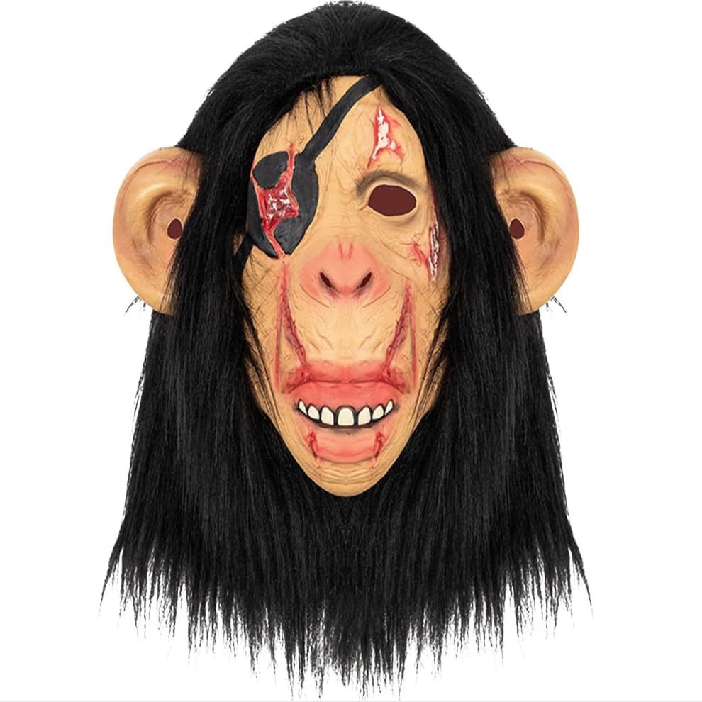 Holiberty Adult Cosplay Costume Animal Baboon Head Mask Monkey Latex Full Head Chimp Props Smile Gorilla Ape Masquerade Party