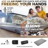 KingCamp Premium Double Self Inflating Sleeping Pad with Air Pump, 7.5 R-Value Air & Foam Camping Mattress 2 Person, 3" Thick Full Size Double Insulated Sleeping Pad for Car Camp Tent, PVC Free, Grey view 4
