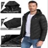 MoFiz Mens Insulated Puffy Fleece Running Jackets Thermal Hybrid Winter Outerwear Jackets Waterproof Sportswear Warm Hiking Golf Jacket with Hood Black Medium view 4