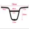 S SENQI BMX Handlebars Bike Handlebar Aluminum Alloy Bicycle Handle Bars Lightweight Riser Bar 22.2mm Bar End 730 * 25.4 * 22.2mm,Black view 2