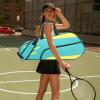 Badminton Storage Bag - Tennis Racquet Single Shoulder Bags, Waterproof Shoulder Badminton Organizing Carrying Bag | Perfect Side Zipper Badminton Bag, Racquetball Bag For Shoes, Clothing, Towel view 4
