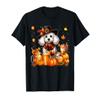 Poodle Thanksgiving Drinks Coffee Fall Leaves Pumpkins T-Shirt view 1