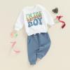 Kayotuas Toddler Baby Boy Birthday Outfit 1 2 3 4 Year Old Birthday Boy Sweatshirt and Pants Set 2 Piece Infant Fall Clothes (Blue, 18-24 Months) view 3