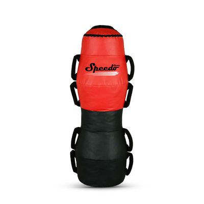 Generic MMA Floor Grappling Dummy with Handles Ground and Pound Training Bag for UFC BJJ Punching Striving Throwing 120 CM - UNFILLED (Red Black, 120 CM)