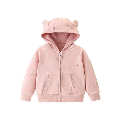 Kids Hoodies Zip Up Jackets for Girls Toddler Sweatshirts Flower Clothes Cotton Lightweight Casual Outerwear Top Fall Winter Age 2-3 Years Old 3T