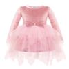Arshiner Toddler Girls Party Dress Irregular Hem Tulle Long Sleeve Princess Tutu Holiday Gown Valentines Day Birthday Dresses 2-3T Light Rose view 1