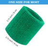 IMAGERIO 8 Pack Wrist Sweatbands Tennis Wrist Bands Absorbent Sweat Band for Men and Women, Breathable Cotton Sweatbands for Working Out, Football, Basketball, Running Athletic Sports -Dark Green view 2