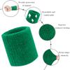 IMAGERIO 8 Pack Wrist Sweatbands Tennis Wrist Bands Absorbent Sweat Band for Men and Women, Breathable Cotton Sweatbands for Working Out, Football, Basketball, Running Athletic Sports -Dark Green view 4