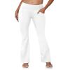 CHANLEED Women's Bootcut Yoga Pants, Flare Leggings with Pockets High Waist Causal Dress Pants Petite/Regular/TallWhite-XL view 2