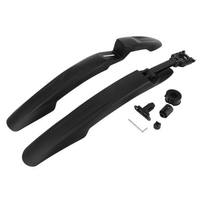 A ABSOPRO Universal Front and Rear Bike Fenders Bicycle Mud Guards Suitable 62cm 63cm Durable Cycling Bike Mudguards Set Plastic Black 1 Set