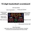 15digit Led Scoreboard, Digital Electronic Scoreboard with Remote, 22.8 * 13.8 * 0.9inch, 8 Modes, 5 Gear Brightnes, for Basketball, Football, Tennis, Badminton, Table Tennis, Billiards view 2