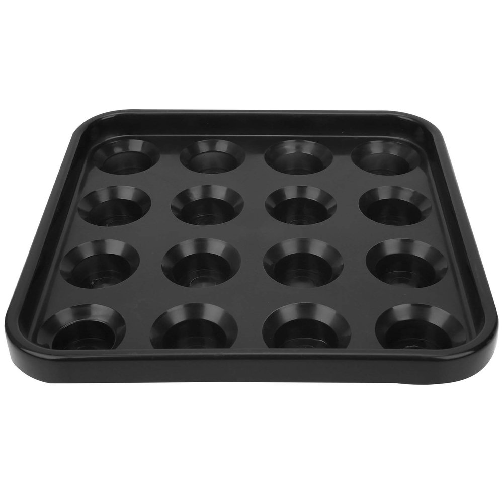 16 Holes Ball Storage Pool, Billiard Ball Tray Plastic Material Strong Anti Drop, Pool Ball Tray for Storing Extra Balls Crowded Bars Billiard Halls Family Games Rooms (Black)