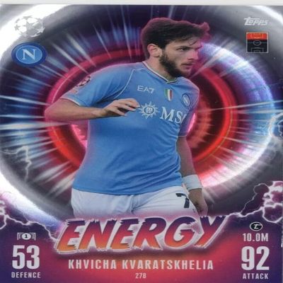 Generic Match Attax Extra 2023 2024 Khvicha Kvaratskhelia Energy Trading Card