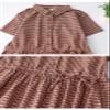 Women's Youthful Plaid Midi Dresses Short Sleeve Tie Elastic Waist A-Line Stretchy Party Dress Vintage Summer Casual Dress Red view 3