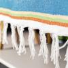 Airooglee 69" L x 51" W Large Mexican Blanket - Perfect as Yoga Blanket, Outdoor Blanket, Beach Blanket, Serape Blanket, Picnic Blanket, Camping Blanket, Woven Blanket, Boho Home Dcor - Blue-Green view 4