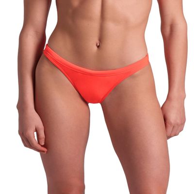 ARENA Women's Team Solid Swim Bottom Athletic Bikini Brief Only Competitive Swimming Training Ladies Bathing Suit, Bright Coral, US Size 26