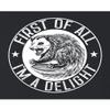 3X-Large Black Mens First of All I'm A Delight Funny Possum T-Shirt view 4