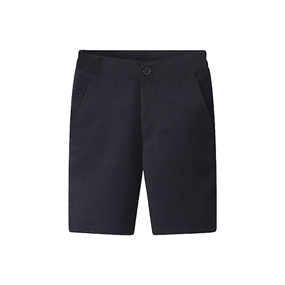 NineFit Basics Kids Toddler Boys' Black Stretch Chino Shorts Cotton Twill Flat Front niform with Pockets (Black, 12-13 Years)