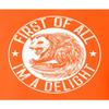 X-Large Orange Youth First of All I'm A Delight Funny Possum T-Shirt view 3