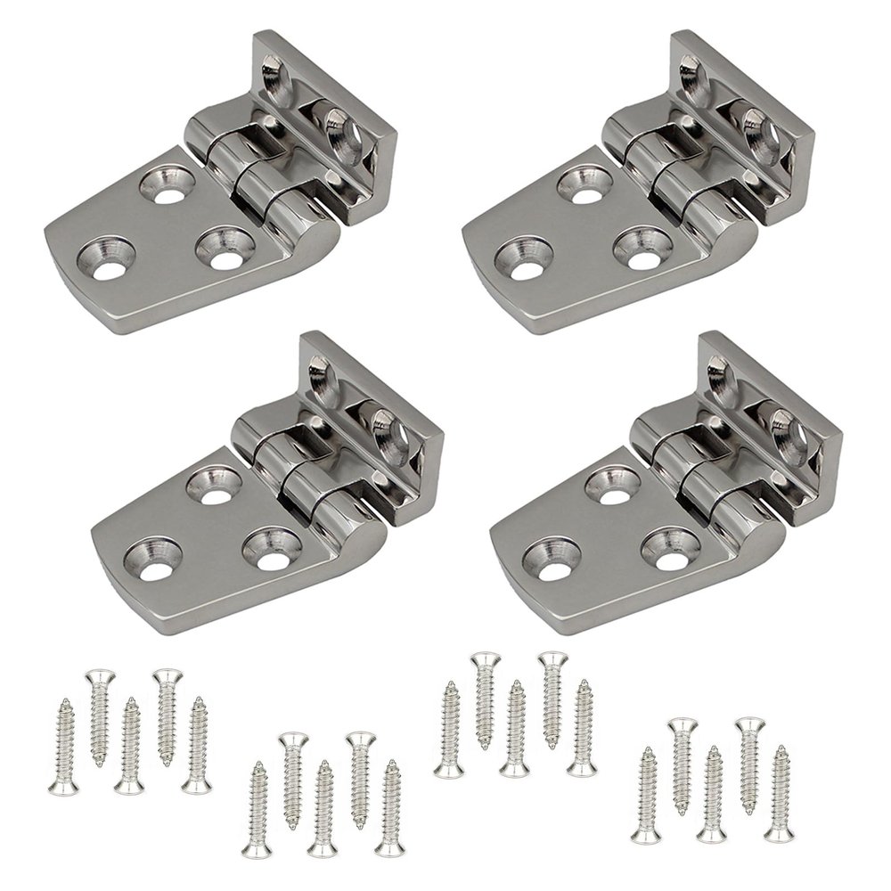 Vleant 4PCS (38x54) 316 Stainless Steel Boat Seat Hatch Door Hinge Marine Grade Heavy Duty Hardware Mount Accessories