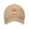 Hugs Kisses and Valentine Baseball Cap Women Men Hat Vintage Trucker Sun Hat Dad Cowboy Hats Natural view 2