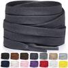 Miscly Flat Waxed Cotton Shoe Laces for Boots, Sneakers, and Shoes Multiple Lengths and Colors Available - Dark Grey, 45 (114 CM) view 1
