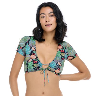 Eidon Women's Standard Sandrine Crop Bikini Top Swimsuit, Fruit Punch