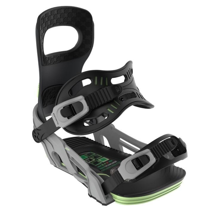 Bent Metal Joint Mens Snowboard Bindings M: US M 8-11, Grey/Green