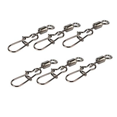 KOMBIUDA 40pcs Fishing Swivel Connector Metal Rolling for Sea Rod Lure Fishing Rustproof Flexible Rotation for Heavy Pulls Line