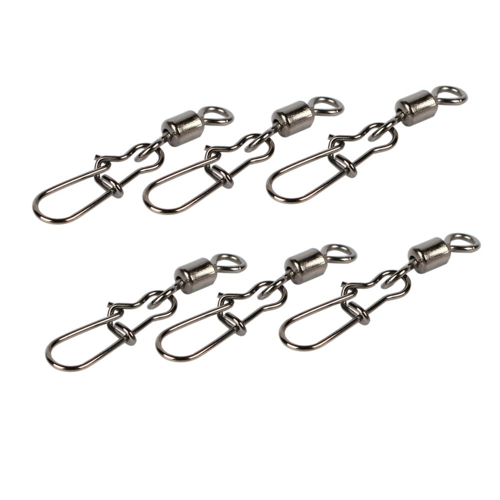KOMBIUDA 40pcs Fishing Swivel Connector Metal Rolling for Sea Rod Lure Fishing Rustproof Flexible Rotation for Heavy Pulls Line