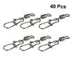 KOMBIUDA 40pcs Fishing Swivel Connector Metal Rolling for Sea Rod Lure Fishing Rustproof Flexible Rotation for Heavy Pulls Line view 3
