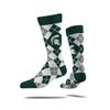 Strideline NCAA Mens Argyle Dress Socks-Michigan State-Size M/L (8-12) view 1