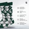 Strideline NCAA Mens Argyle Dress Socks-Michigan State-Size M/L (8-12) view 2